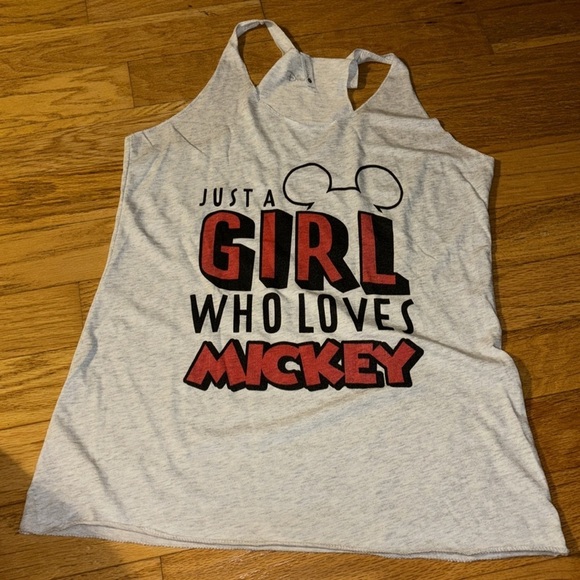 Disney Classic Girl Loves Mickey Women's Racerback Tank Top new - Picture 2 of 3